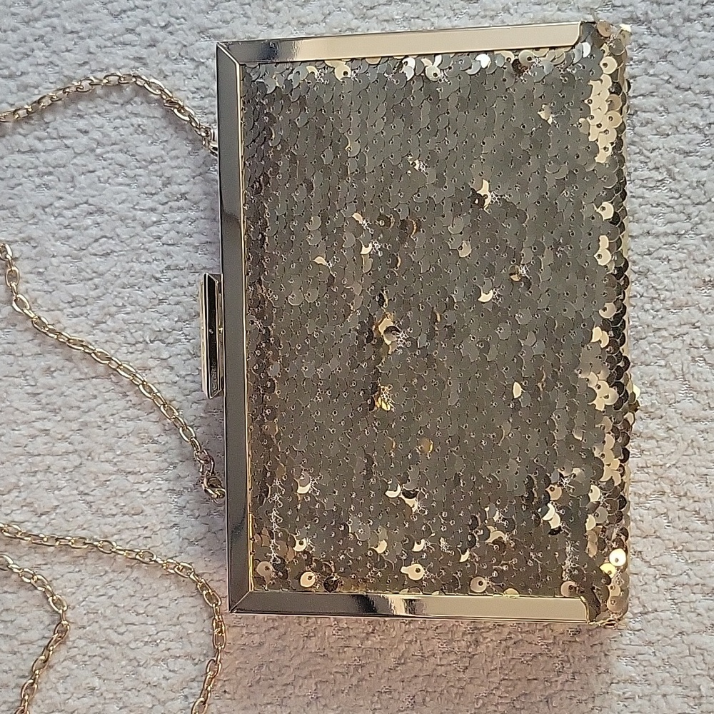 Kate Landry Gold Sequin Clutch